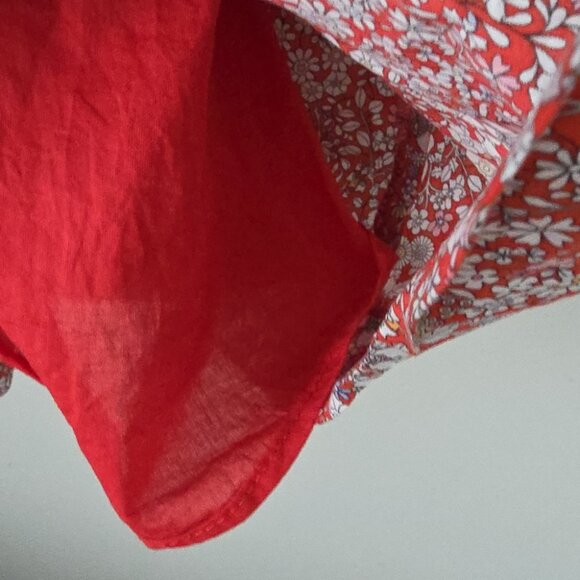 J.CREW | Liberty Tie Front Strapless Dress In Cherry Multi Floral red Sz 0P - Picture 6 of 9